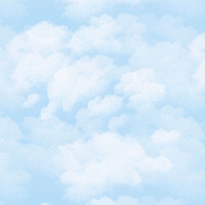 Soft Fluffy Clouds Fabric, Wallpaper and Home Decor