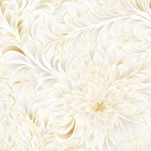 Pale Gold & Ivory Floral 