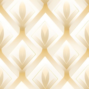 Pale Gold Motifs on White