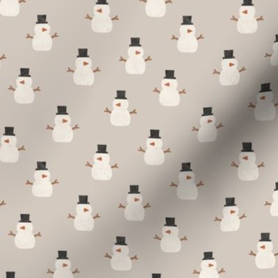 (small scale) cute simple snowmen - neutral - winter wonderland - LAD23