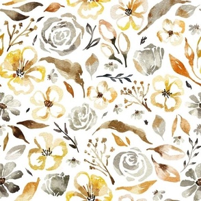 Hand-drawn country flowers | Neutral 