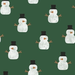 cute simple snowmen - green - winter wonderland - LAD23