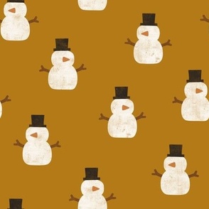 cute simple snowmen - gold  - winter wonderland - LAD23