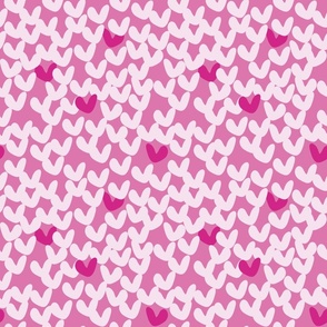 Abstract Heart Scattered Hot Pink Candy Pink
