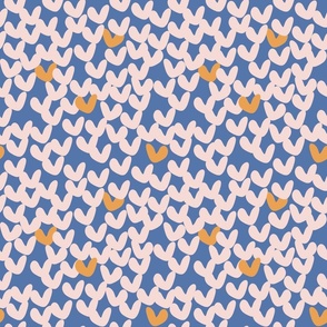 Abstract Heart Scattered Mid Blue Pink Orange