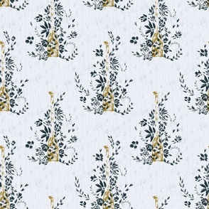 Lake House Oars and Flowers Navy and Yellow - Cozy Cabin Style Paddles Floral Fabric