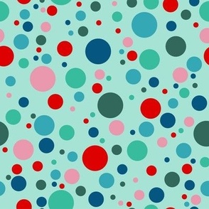 Modern Polka Dots in Christmas Colours