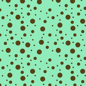 varying polkadots chocolate on mint