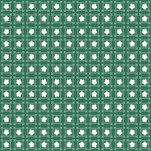 Floral Mosaic Repeat Tile Grass Green 3x3