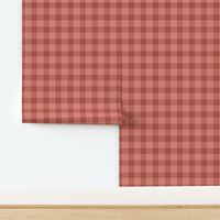 Plaid small twill Serape rust salmon