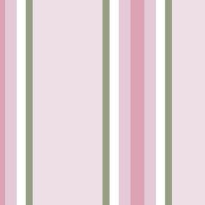 Mimi Pink, Green and White Stripe_Large Scale _ Bloom Wild Design