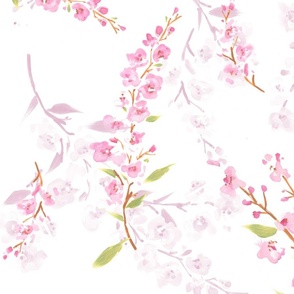 Cherry Blossoms Fabric, Wallpaper and Home Decor