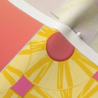 tequila sunrise tea towel with pineapple - pink