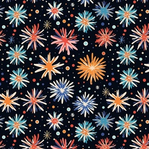kandinsky snowflakes and fireworks
