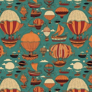 kandinsky steampunk airships and balloons