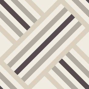 JUMBO // clean weave - bone beige_ cloudy silver_ creamy white_ purple brown - diagonal geometric - 24 inch repeat