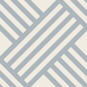 JUMBO // clean weave - creamy white_ french grey blue - diagonal geometric - 24 inch repeat
