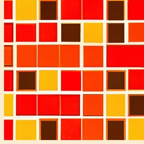 Orange brown squares 8