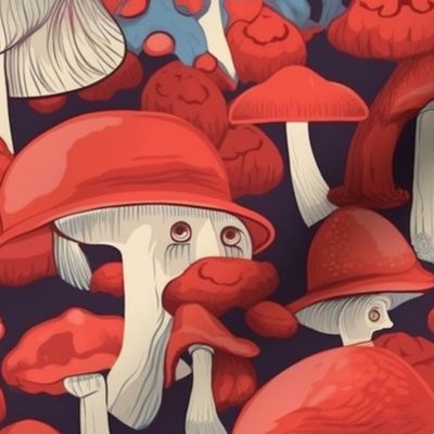 magritte  red mushrooms