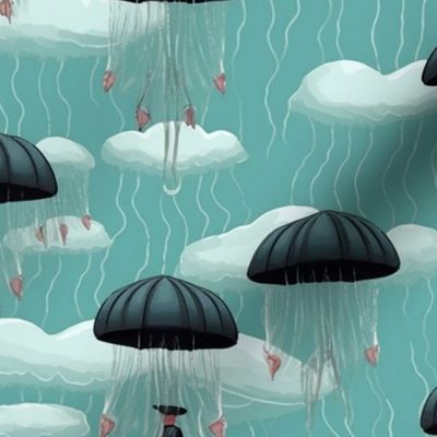 magritte in the jellyfish rain