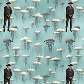 magritte jellyfish in victorian fashion