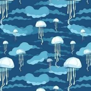 magritte jellyfish sky