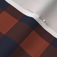 Autumn Gingham - Navy and Orange