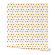 Gold leaf love hearts Valentine's Day and Christmas on festive crisp white
