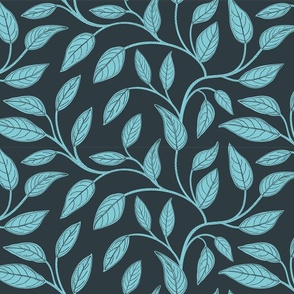 leaves in turquoise