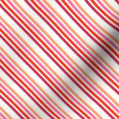 pink, cerise and red stripes diagonal stripe