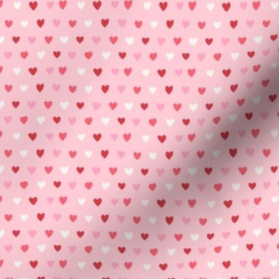 Textured love hearts Valentine's Day cream pink red - SMALL SCALE