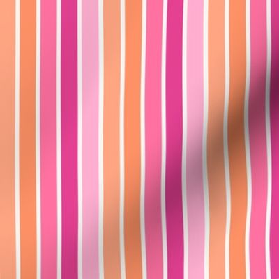 Valentine's Day Stripes pink, orange, cerise candy stripe