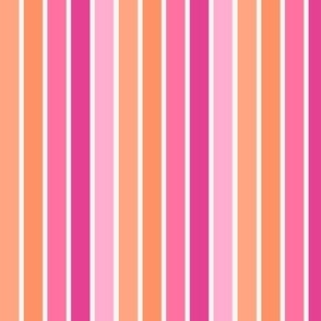 Valentine's Day Stripes pink, orange, cerise candy stripe