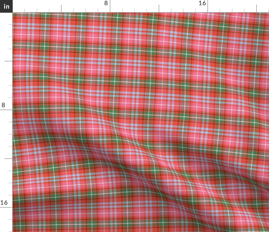 Christmas tartan plaid stripes classic red, green, cream and pink