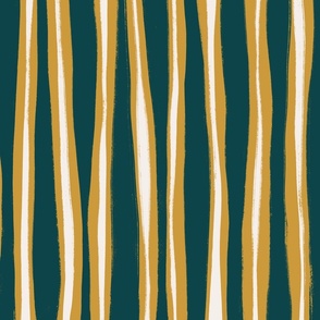 Meru Stripes Gold Dark Teal