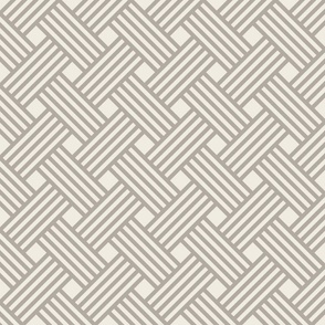 small scale // clean weave - cloudy silver taupe_ creamy white - diagonal geometric - 4 inch repeat