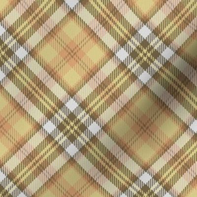 Lemon Cream White Boxes Plaid 45 degree angle