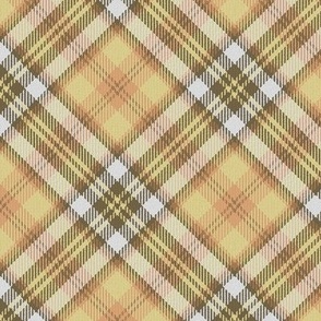 Lemon Cream White Boxes Plaid 45 degree angle