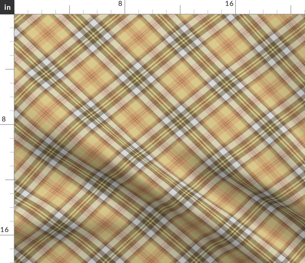 Lemon Cream White Boxes Plaid 45 degree angle