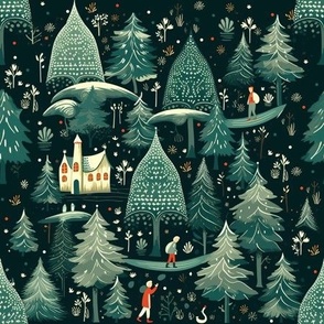 Christmas Forest Landscape