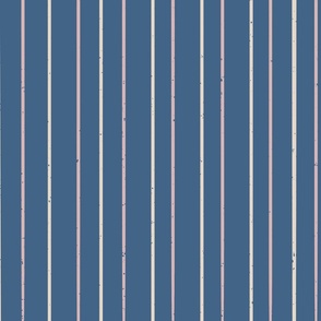 True Blue Hand Drawn Stripes, Colorful Skinny Stripes, Hand Drawn Lines, Blue and Pink, Cream Stripes, Mauve Pink, True Blue, Pastel Pink, Spring Color, Bright Fabric, Nursery Decor, Kid Fabric