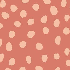 Coral Hand Drawn Dots, Peach Pink, Light Pink, Bright Pink, Coral Pink, Colorful Dots, Polka Dots, Kid Decor, Playful Fabric, Whimsical Blender, Kid Bedroom, Hand Drawn Dots, Kid Decor
