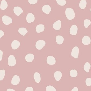 Pink Hand Drawn Dots, Pastel Pink Dots, Mauve Polka Dots, Kid Decor, Playful Fabric, Whimsical Blender, Kid Bedroom, Hand Drawn Dots, Kid Decor