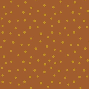 Gold Polka Dots hand drawn, copper spots, blender, gold dot, copper brown and gold, sweet pattern, classic polka dot, whimsical, gender neutral