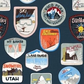 vintage ski patches_Dark Blue_MIni