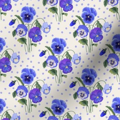 Pansies and Polka Dots Medium Size