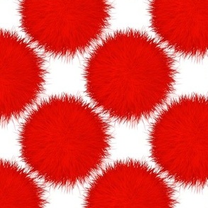 Fur Balls - Red and White