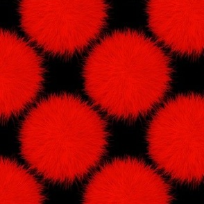 Fur Balls - Red and Black