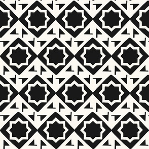 Granada ( Black and White ) // Moorish Woven Star