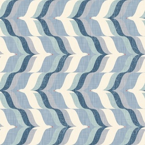 Seagull Chevron -  Blue Gray - r